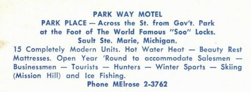 Parkway Motel (Park Way Motel) - Vintage Postcard